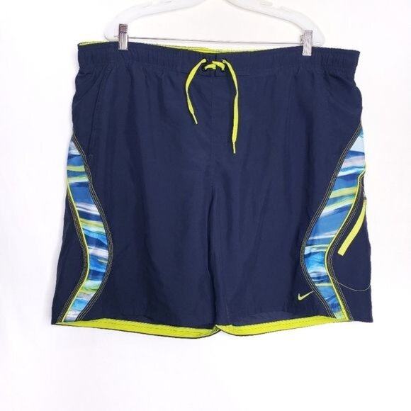 Nike Black & Blue Swim Trunks Board Shorts Men's Size XXL - Picture 1 of 9